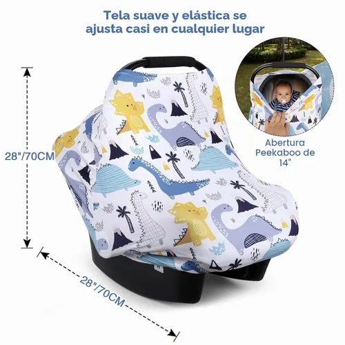 Vista 2 de Rquite Funda para Asiento de Coche Todo en Uno para Bebé, Fundas para Asiento de Coche para Niña y Niño, Funda Elástica y Suave para Asiento