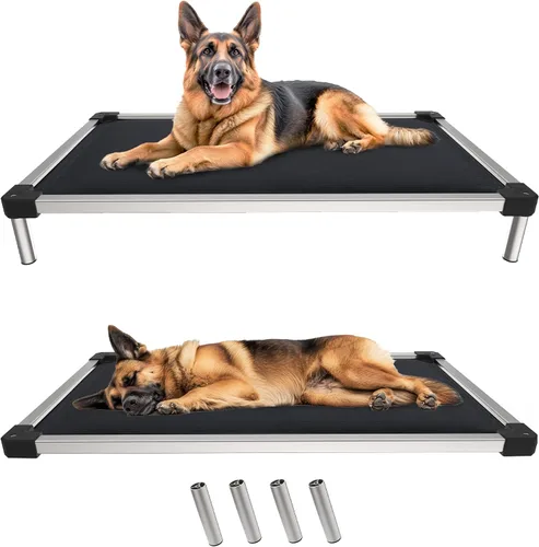 Vista 22 de FXW TitanNest Cama Elevada para Perros a Prueba de Masticación, Catre Elevado para Uso en Interiores/Exteriores/Camping, Cama Acolchada