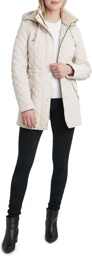Vista 6 de Laundry by Shelli Segal Chaqueta de piel de oveja sintética acolchada 34 con capucha para mujer