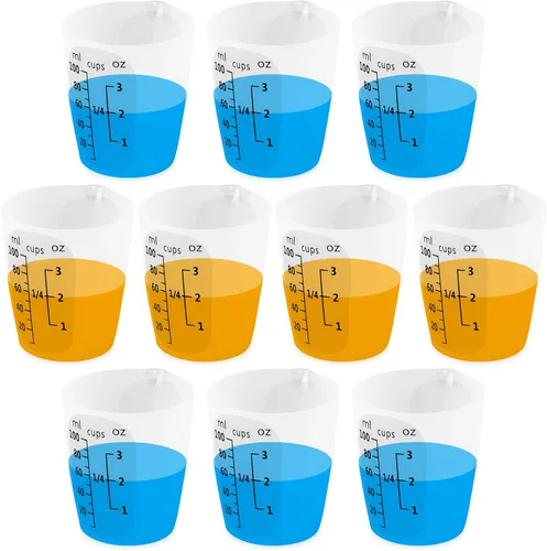 Vista 13 de Juego de tazas medidoras de mezcla de resina de silicona de 1L para suministros de resina, marcas fáciles de leer, taza grande de 1000ml/32oz, tazas