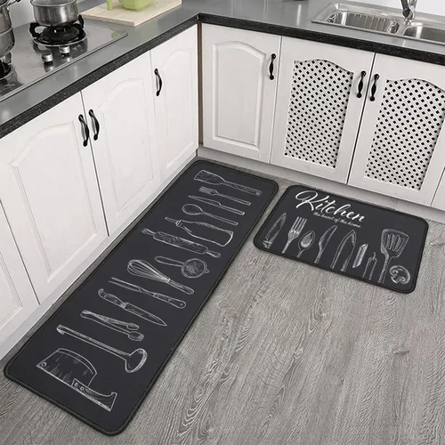 Vista 33 de Mloabuc® Tapete decorativo de flores, tapetes de cocina de arpillera de arpillera para mujer, accesorios de cocina para exteriores, 17 x 30 pulgadas