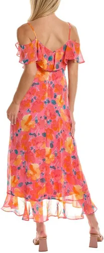 Vista 2 de London Times Vestido largo cruzado de imitación con tirantes delgados y hombros descubiertos para mujer