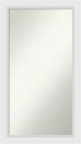 Vista 328 de Amanti Art Espejo de baño blanco para sobre el fregadero, 24 x 26 pulgadas, espejo rectangular blanco y blanco, marco de madera contemporáneo