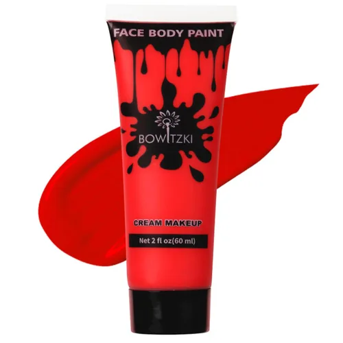 Vista 19 de Bowitzki Pintura facial y corporal de 2 onzas, maquillaje en crema, 2.0 fl oz, pintura facial a base de agua, efectos especiales para adultos, Negro