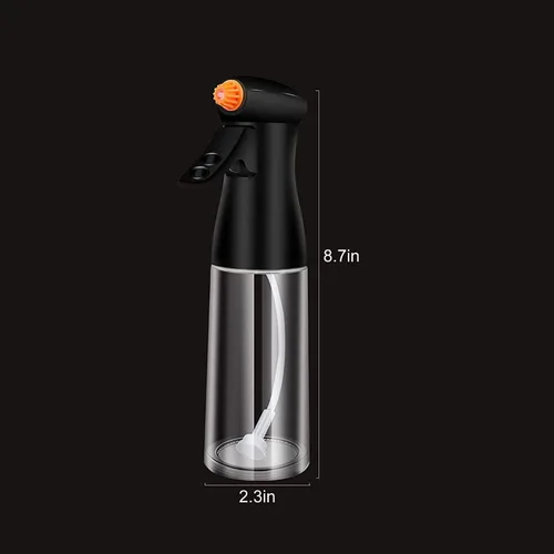Vista 5 de Pulverizador de aceite de vidrio, 7 onzas, pulverizador de aceite de oliva portátil de grado alimenticio para freidora de aire, cocina, ensalada