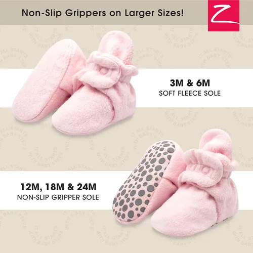 Vista 2 de Zutano Unisex Fleece Baby Booties, Soft Sole and Non Slip Stay On Slipper Socks for InfantToddler, Girls, Boys 3-24 Months
