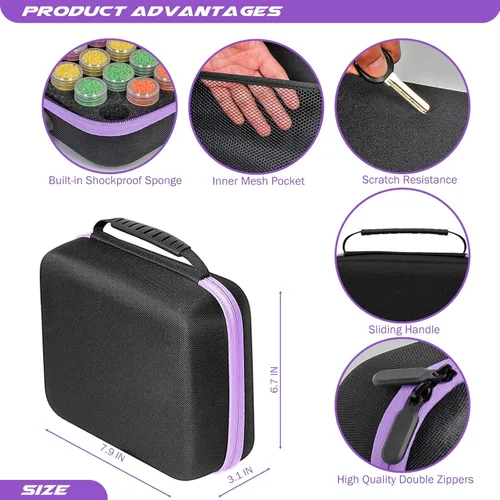 Vista 2 de MoeeBtee Contenedores de almacenamiento de pintura de diamantes, 30 ranuras, accesorios de pintura de diamantes con herramientas para organizador