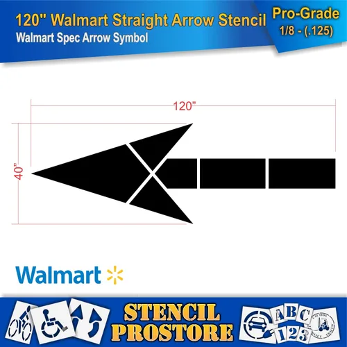 Vista 2 de Walmart - Plantillas de flecha recta de 120 pulgadas - 120 x 40 x 1/8 pulgadas (128 mil) - Grado profesional