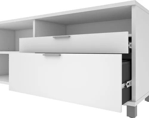 Vista 5 de BESTAR Pro-Linea - Escritorio en forma de L, 72 W, color blanco, mesa esquinera grande para oficina en casa, espacio de trabajo profesional, área