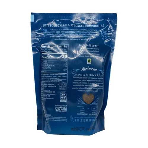 Vista 4 de Wholesome Azúcar de caña orgánica de comercio justo, marrón oscuro, 24oz, 1 paquete