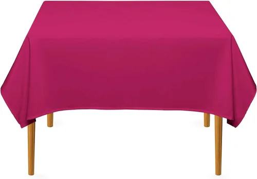 Vista 99 de Pomp - Mantel premium de poliéster con estampado abstracto de 52 x 52 pulgadas cuadradas Tela de fácil cuidado, resistente a arrugas y manchas
