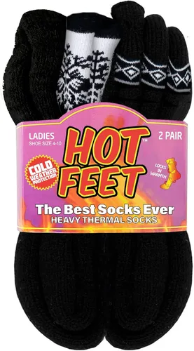 Vista 20 de HOT FEET Calcetines térmicos para mujer, calcetines térmicos para clima frío, gruesos y cálidos, para senderismo, calcetines aislados, tallas