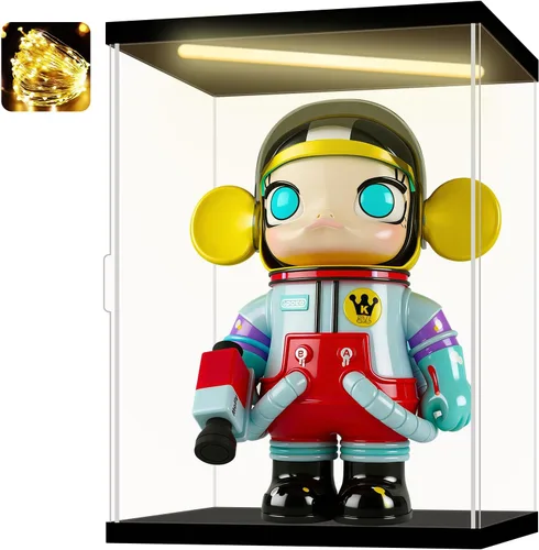 Vista 19 de Vitrina de acrílico para coleccionables, cajas de acrílico transparente para figuras de exhibición, memoribilia, casco de construcción iluminado