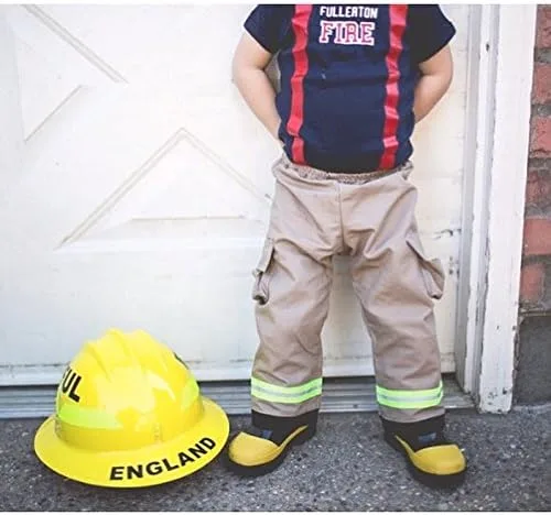 Vista 8 de Traje de bebé de 2 piezas de color bronceado personalizado original de bombero