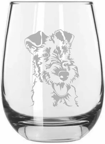 Vista 570 de Shar Pei (chino) - Vaso de vino sin tallo grabado para perro, 15.25 onzas