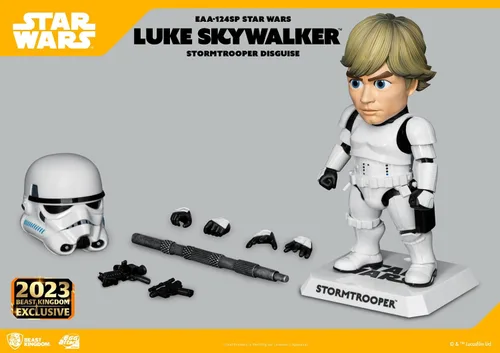 Vista 4 de Star Wars: Luke Skywalker (disfraz de Stormtrooper) EAA-124SP San Diego 2023 Figura de acción de ataque de huevo