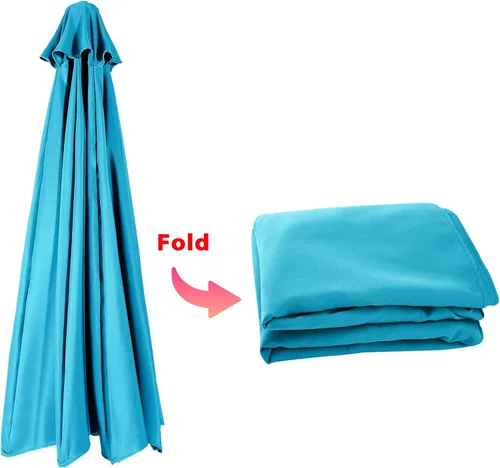 Vista 4 de ABCCANOPY Sombrilla para Exteriores de 7.5 pies, Repuesto de Cubierta Superior Compatible con 6 Varillas (Azul)