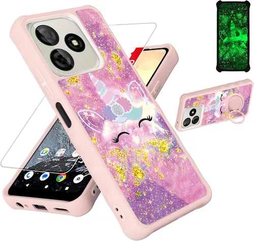 Vista 32 de jioeuinly JSF-DJS - Funda compatible con Nothing Phone 2a con protector de pantalla de vidrio templado, policarbonato duro + silicona suave, soporte