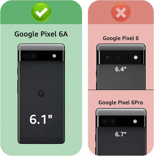 Vista 2 de XcaseBar Funda tipo cartera para Google Pixel 6A con cremallera y tarjetero de crédito [bloqueo RFID], funda de piel sintética con tapa