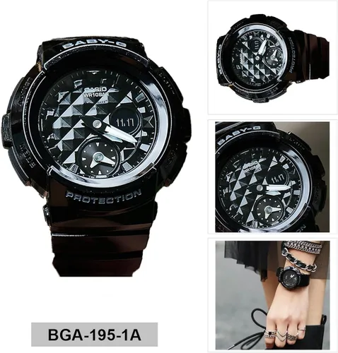 Vista 2 de Casio Baby-G bga1951A NegroNegro Silicona Unisex Reloj de cuarzo analógico