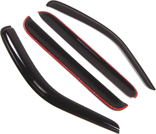 Vista 2 de Visor de ventana compatible con Jeep Liberty 2008-2012, DGWV2-274, deflector de montaje exterior, protector de lluvia, humo oscuro, juego de 4 piezas