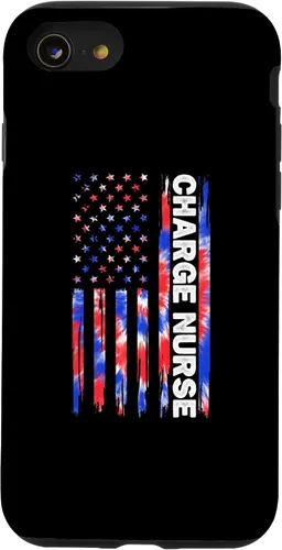 Vista 8 de Funda para iPhone 12 mini Charge Nurse Nursing Tie Dye Bandera Americana 4 de Julio RN