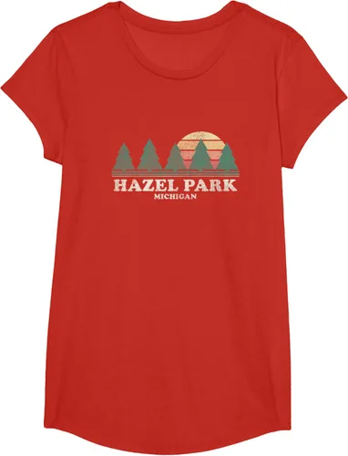 Vista 40 de Hazel Park MI - Camiseta vintage con diseño retro de los años 70, Azul / Patchwork, S