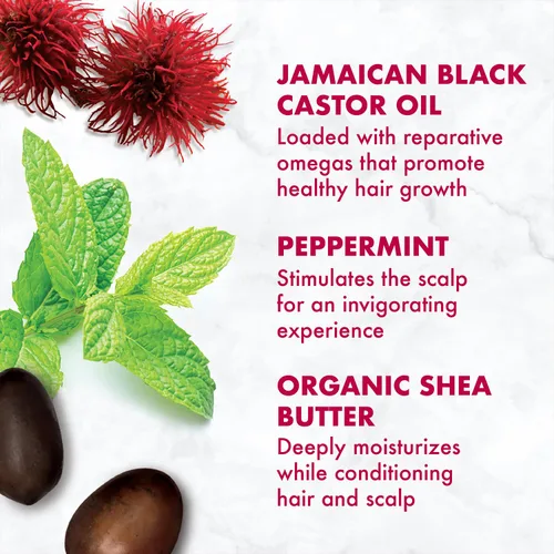 Vista 4 de SheaMoisture - Acondicionador sin enjuague, paquete de 3 – Aceite de ricino negro jamaicano para fortalecer y restaurar la fórmula para reparar