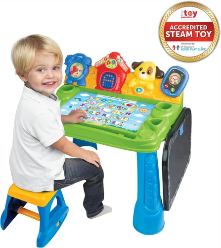 Vista 2 de Winfun Smart Learning - Escritorio interactivo de actividades para niños, centro de aprendizaje educativo con táctil, dibujo, pantalla LED