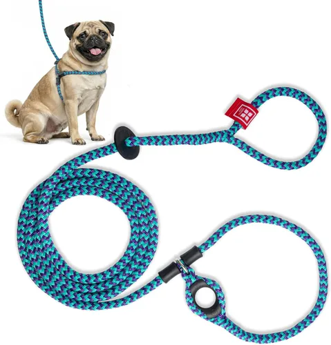 Vista 17 de Harness Lead Juego de arnés y correa para perro sin tirones, arnés antitirones para todas las razas y tamaños, diseño de cuerda acolchada de una