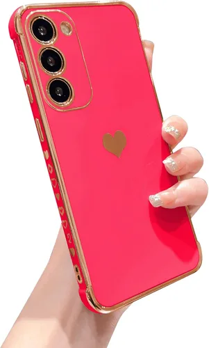 Vista 251 de phylla Funda de teléfono compatible con Samsung Galaxy A12 de 6.5 pulgadas, lindo corazón chapado en oro, elegante funda de lujo para mujer