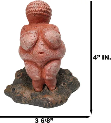 Vista 2 de Ebros Madre Diosa Venus de Willendorf Reproducción del Paleolítico Edad de Piedra Período Artefacto Réplica Estatuilla por Oberon Zell Museo