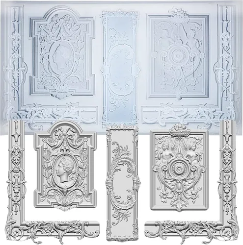 Vista 32 de Moldes de arte para arcilla polimérica, arcilla que se seca al aire, yeso, resina epoxi, fondant, decoración de pasteles, 3 molduras decorativas