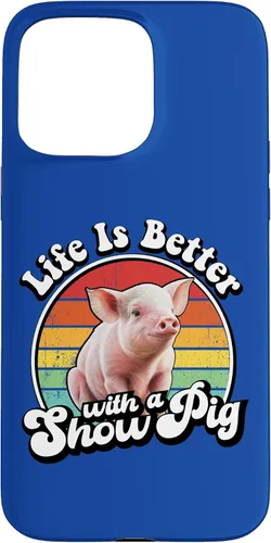 Vista 31 de Mens Womens Retro Vintage Life is Better Cute Show Pig Lover Case for iPhone 17