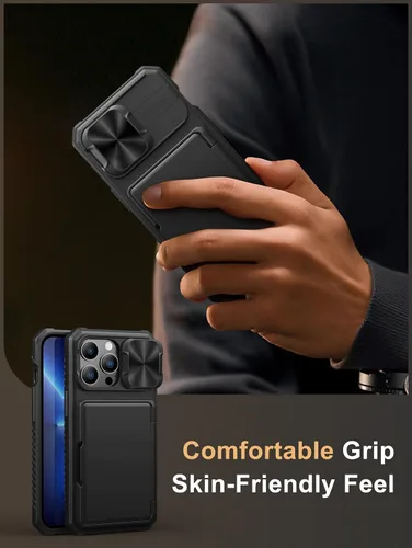 Vista 7 de Vihibii Funda tipo cartera para iPhone 13 Pro con tarjetero