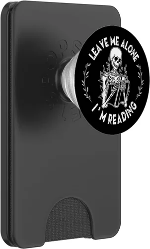Vista 7 de Leave Me Alone I'm Reading - Libro de lectura de esqueleto, PopSockets intercambiables PopGrip