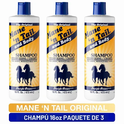 Vista 3 de Mane 'n Tail Fórmula original para un cabello más grueso y más fuerte, 16 onzas (paquete de 3 champú)