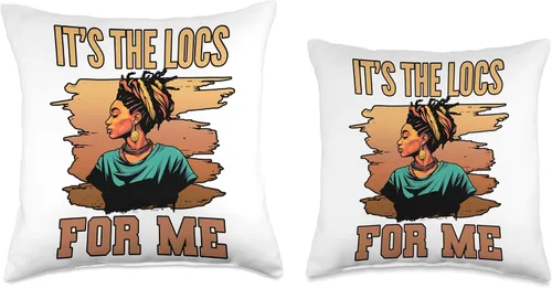 Vista 3 de Locs Afro Dreadlocks Love Natural Beauty Hair It's the Locs for Me Afro Hair Black American African Girl Throw Pillow, 16x16, Multicolor