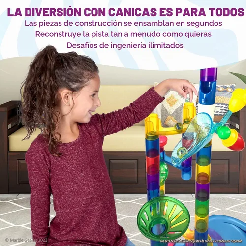 Vista 4 de Marble Genius Juego de accesorios para carreras de mármol de saltos y columpios - STEM