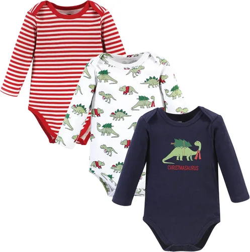 Vista 66 de Hudson Baby Body unisex de algodón de manga larga para bebé, leopardo rosa rojo