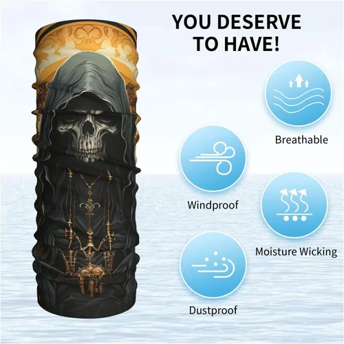 Vista 6 de CASGTNZ grim reaper angel skull Death Dark Neck Gaiter Face Cover Balaclava Gaiter Mask for Men Women Bandana for Motorcycle Cycling Riding Skiing