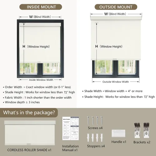 Vista 2 de SUNOFF Persianas Enrollables Opacas Inalámbricas para Ventanas de Parada Libre, Bajar Oscurecimiento de Habitación con Cenefa, Persianas de Tela