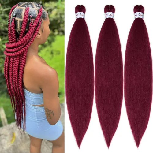 Vista 42 de Pelo trenzado corto 1B negro preestirado Extensiones de pelo trenzado para niños para trenzas de caja sin nudos, pelo trenzado preestirado de 16