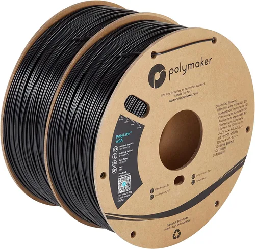 Vista 29 de Polymaker Filamento ASA de 0.07 in, negro, 2.2 lbs, resistente a los rayos 4.370 – 0.07 in negro (código hexagonal: #17161a)
