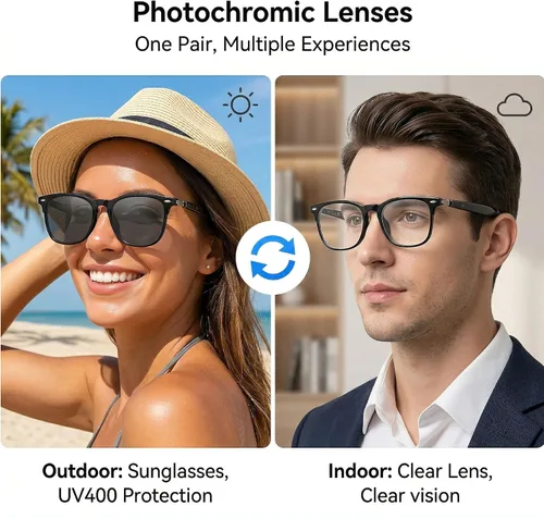 Vista 6 de Gafas de traducción inteligente AI con altavoces Negro