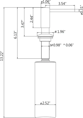 Vista 7 de SAMODRA Dispensador de jabón para fregadero, cabezal de bomba de metal, loción líquida para encimera, cocina, baño, dispensador de jabón con botella