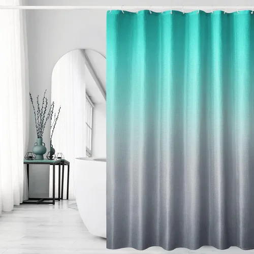 Vista 17 de Gibelle Cortina de Ducha Pequeña para Cabina 36 x 72 pulgadas, Cortina de Ducha de Tela Texturizada de Tejido Gofre Medio Estrecho para Baño, Beige