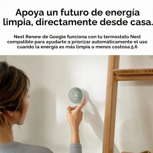 Vista 6 de Termostato Google Nest - Termostato inteligente para el hogar - Termostato programable con Wifi - Niebla