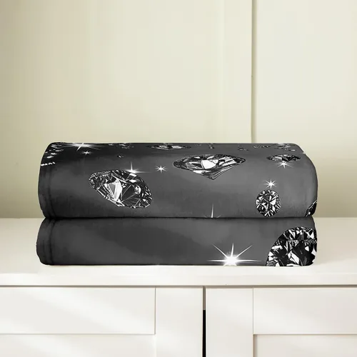 Vista 3 de Erosebridal Black Diamonds Fleece Throw Blanket 40"x50" - Ultra-Soft for Couch Sofa Bed,Glitter Sequins Diamond Flannel Blanket,Starry Sky Fuzzy