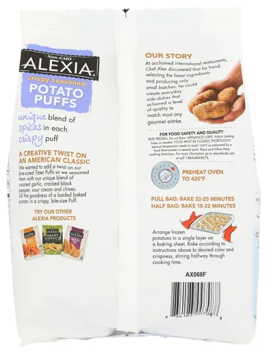 Vista 2 de ALEXIA FOODS Puffs de patata con ajo asado y pimienta negra, 19 onzas